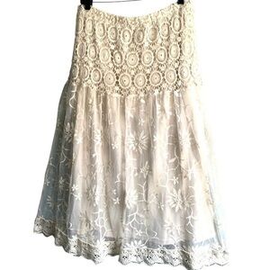 Cato Cream Lace Maxi Skirt